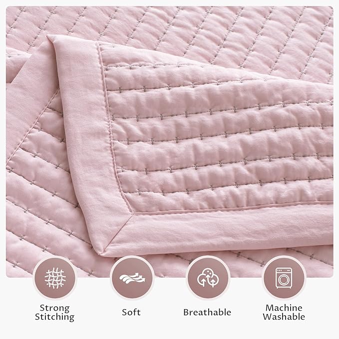 Oversized King Quilt Set 112"x106" – Soft Washed 3-Layer Lightweight California - Image 4