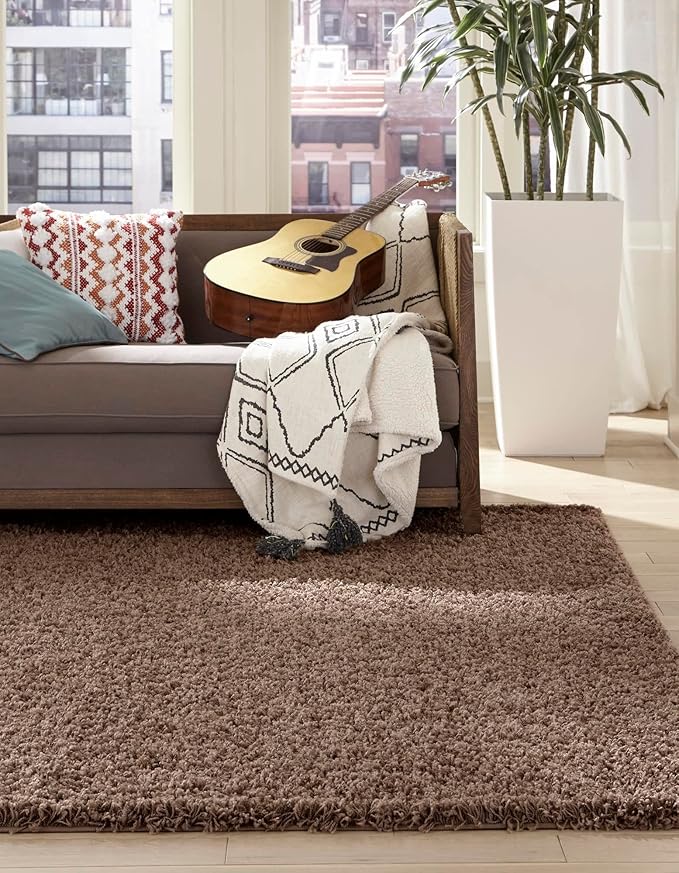 Unique Loom Solid Shag Collection Area Rug - Image 2