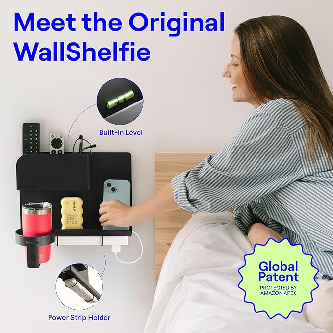 WallShelfie Bedside Wall Organizer & Dorm Decor - Image 2