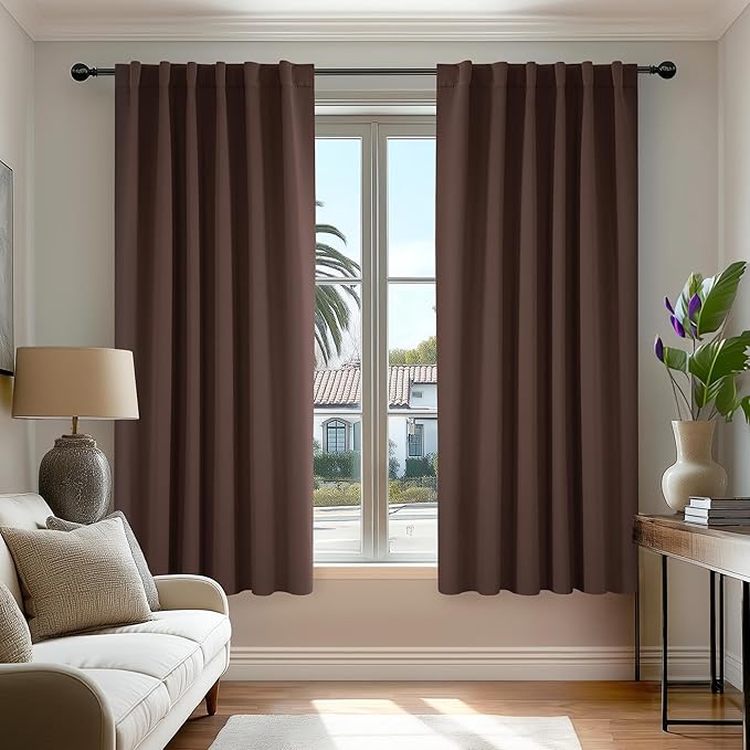 Deconovo Blackout Curtains for Kitchen Window, Back Tab and Rod Pocket Curtains by Deconovo