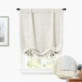 DriftAway Double Layer Linen Blackout Tie Up Curtains Thermal Insulated Fully by DriftAway