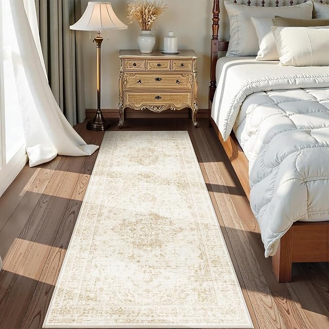 2x6 Hallway Washable Runner Rug Vintage Non-Slip Soft Kitchen Mat Boho - Image 3