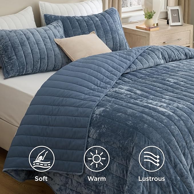 Bedsure Velvet Quilt Queen Size Set - Image 4