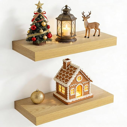 20 Inch Floating Shelves for Wall, 8 Inch Deep Floating Shelf for Storage & by Axeman