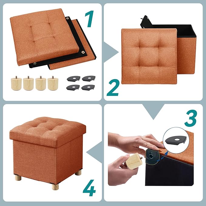 BRIAN & DANY Ottoman with Storage, Small Storage Ottoman - Image 3