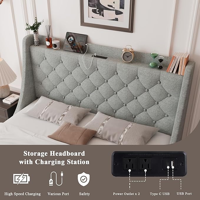 Feonase Upholstered Full Size Bed Frame - Image 4