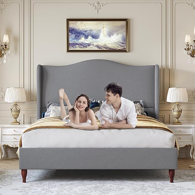 koorlian Queen Bed Frame Upholstered Platform Bed - Image 7
