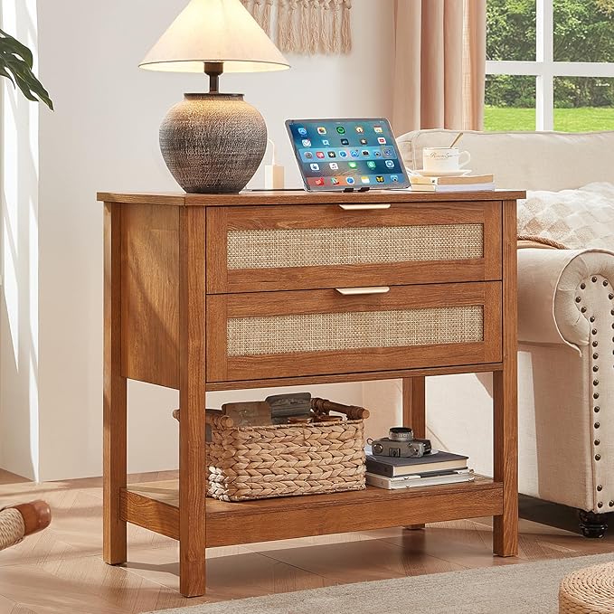 LEYAOYAO 31.5" Wide Rattan Night Stand by LEYAOYAO-Findtheshiningpointofyourideallife%EF%BC%81