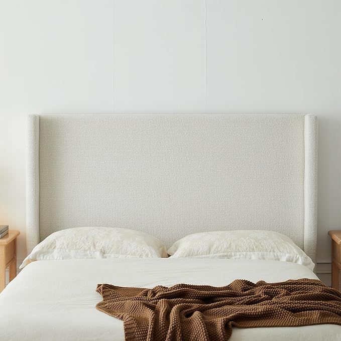 Full Size Upholstered Platform Bed Frame, 52.5" Tall Headboard Hosford Wingback - Image 4
