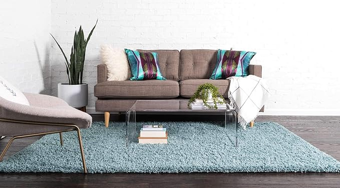 Unique Loom Solid Shag Collection Area Rug - Image 3