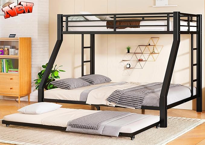 Upgraded Version Thicken Heavy Duty Metal Twin XL Over Queen Bunk Bed by Unknown
