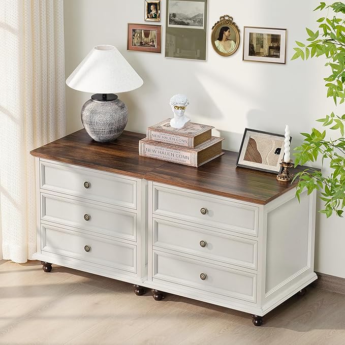 24" Wide Farmhouse Night Stand Set of 2, Large End Table - Image 8