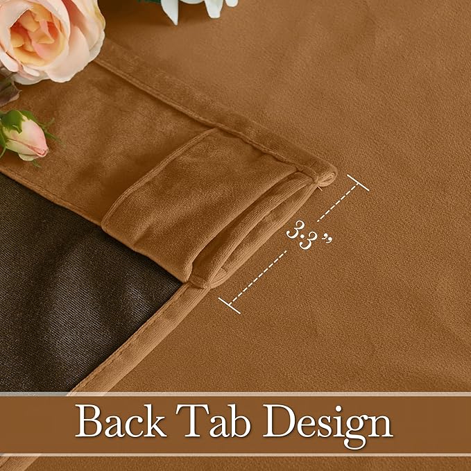 RYB HOME Luxurious Bronze Velvet Curtain Panels - Image 3