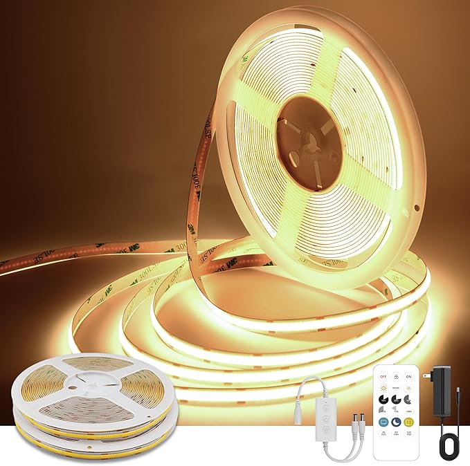 COB LED Strip Lights Warm White, 24V Dimmable led Light Strip KIT by PanderyCOBLightUPYourLife