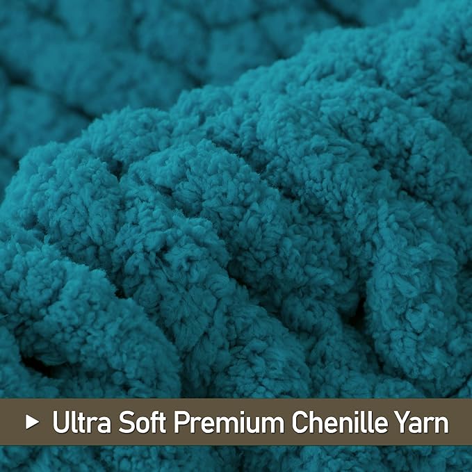 Chunky Knit Throw Blanket 60"X 80", 100% Handmade - Image 7