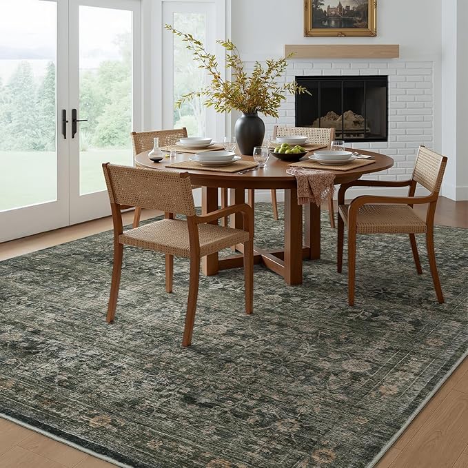 MontVoo-Vintage Area Rugs 8X10 Green Rugs - Image 5
