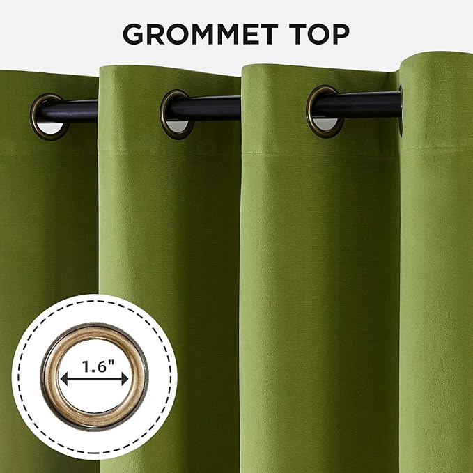 Joydeco Moss Green 100% Blackout Curtains 84 Inch 2 Panels, Luxury Thermal - Image 3