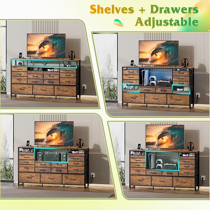 WLIVE TV Stand for 55, 65 inch TV, Entertainment Center - Image 7