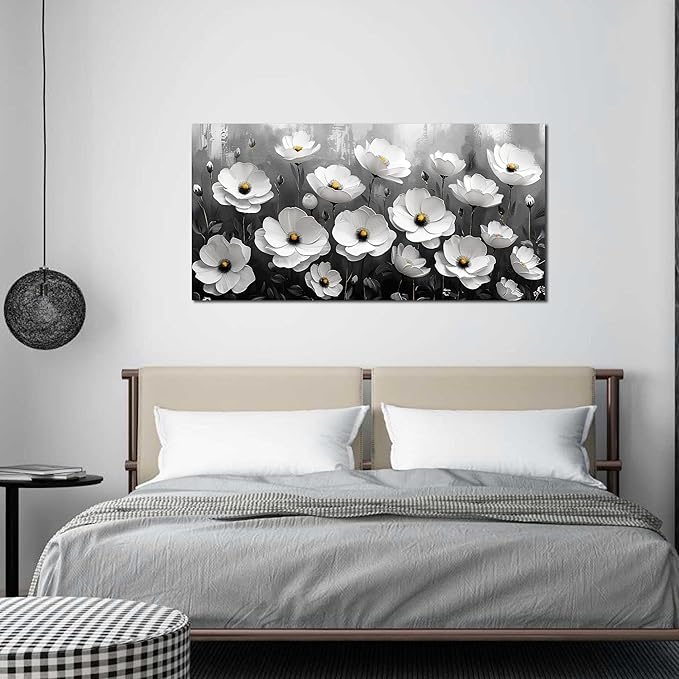 Prepeyssee Black and White Botanical Wall Art floral wall decor - Image 4