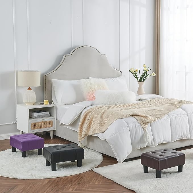 BRIAN & DANY Small Foot Stool, Leather Foot Stools - Image 2