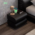 homary Smart Nightstand Modern Black Leather Nightstands by Homary