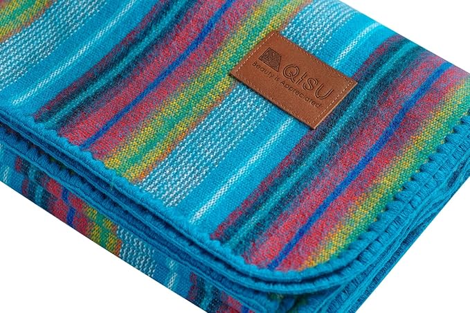 QISU Alpaca Wool Blanket Throw | Large, Variegated | 85 x 65 inches | Ultra-Soft - Image 2