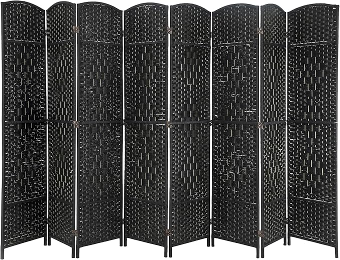 Room Divider 8 Panel Folding Privacy Divider 6 Ft Indoor Wall Divider Portable by FDW