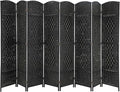 Room Divider 8 Panel Folding Privacy Divider 6 Ft Indoor Wall Divider Portable by FDW