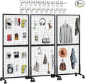 Maeklon 3 Pack Grid Wall Panel Rack, 3x6 Ft Metal Gridwall Display Stand by Unknown