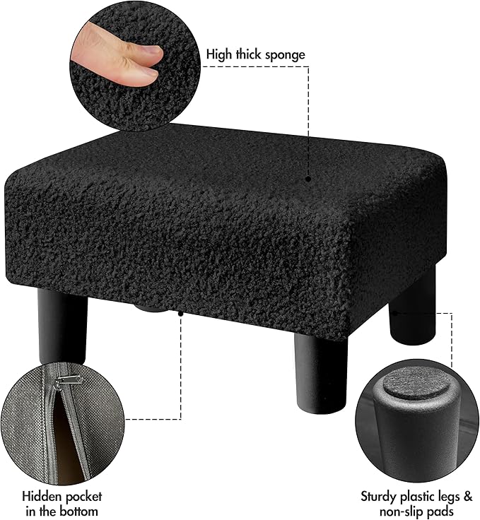 BRIAN & DANY Small Foot Stool Ottoman, Footstool - Image 3