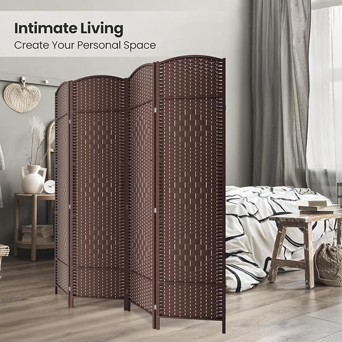 4 Panel Room Divider, 6Ft Folding Privacy Screen, Tall - Image 4