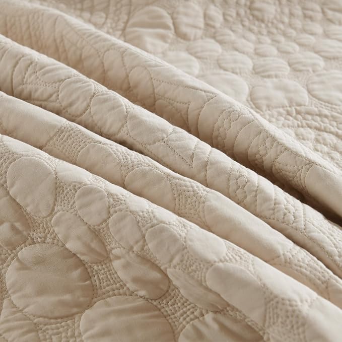 MarCielo 3-Piece 100% Cotton Oversized Bedspread Lightweight Quilt Coverlet - Image 6