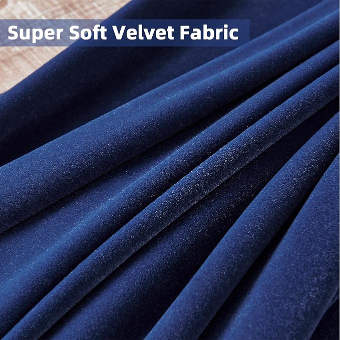 Joydeco Royal Blue Velvet Curtains 63 Inches Long, Luxury Grommet Blackout - Image 5