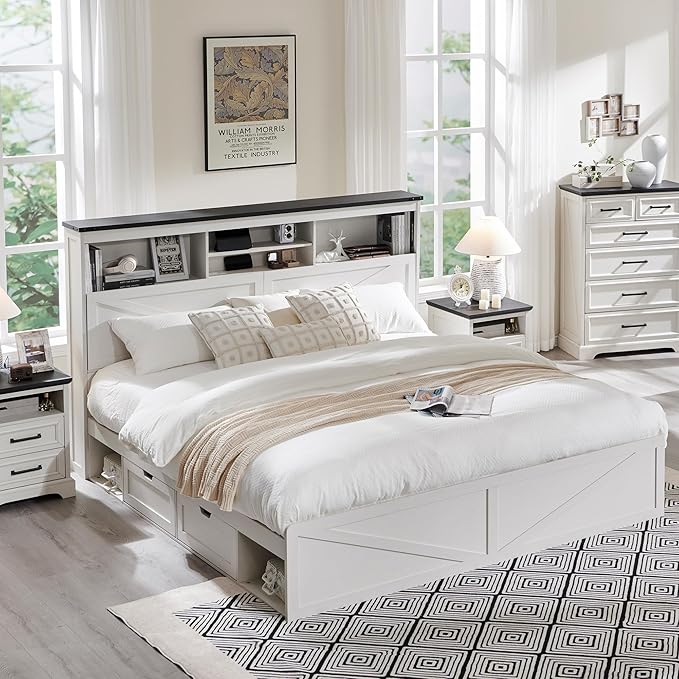ACCOHOHO King Bed Frame Farmhouse - Image 3