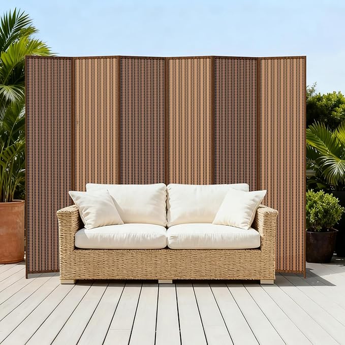 6 Panel Room Divider and Extra Wide Folding Privacy Screen, 94.5" W x 67" H - Image 10