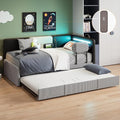 LIKIMIO Twin Daybed with Trundle, Day Bed Frame with 2 USB Ports& LED, by LIKIMIO