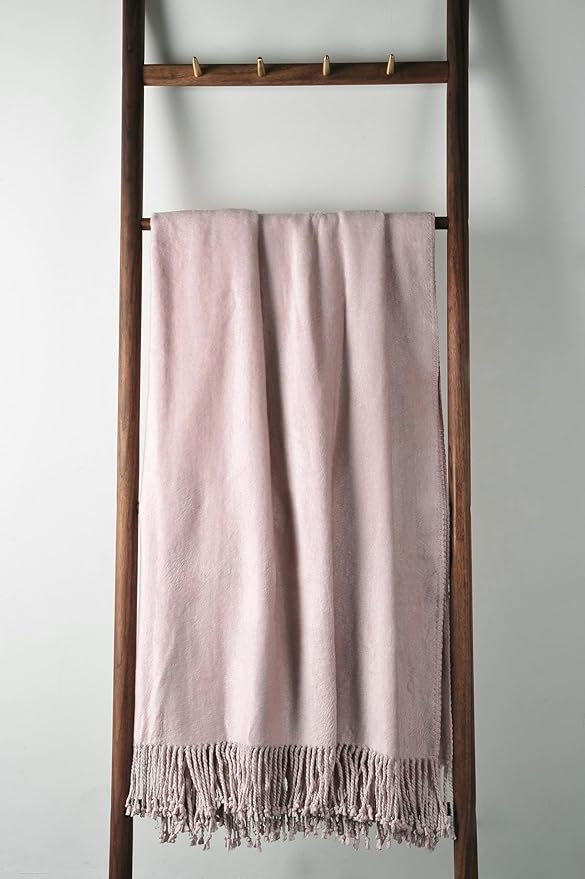 EP Mode Fringed Mulberry Silk Throw Blanket - Image 2