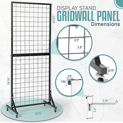2 Gridwall Panels | 5 FT Tall x 2 FT Wide Portable Display Stand - Image 2