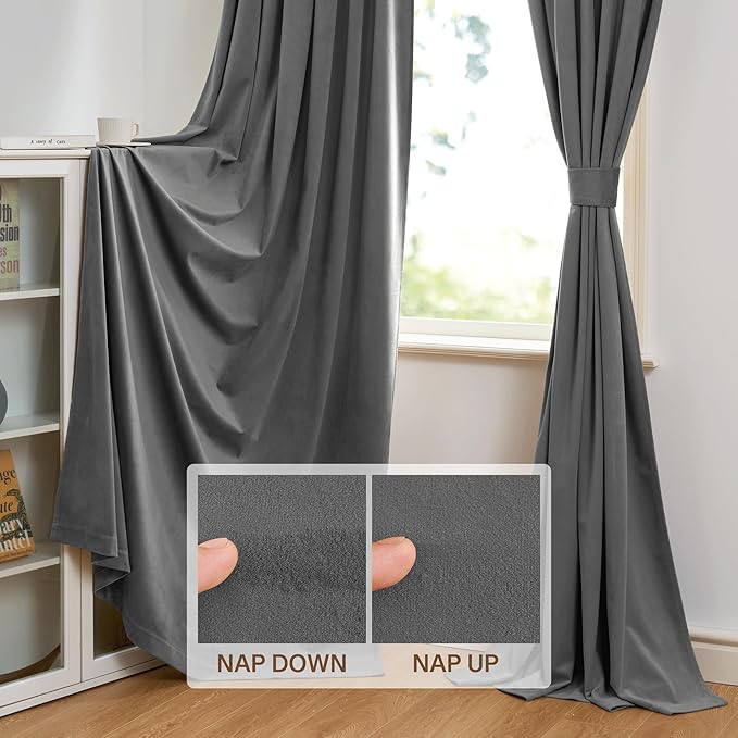 StangH Grey Velvet Curtains 90 inches - Image 4