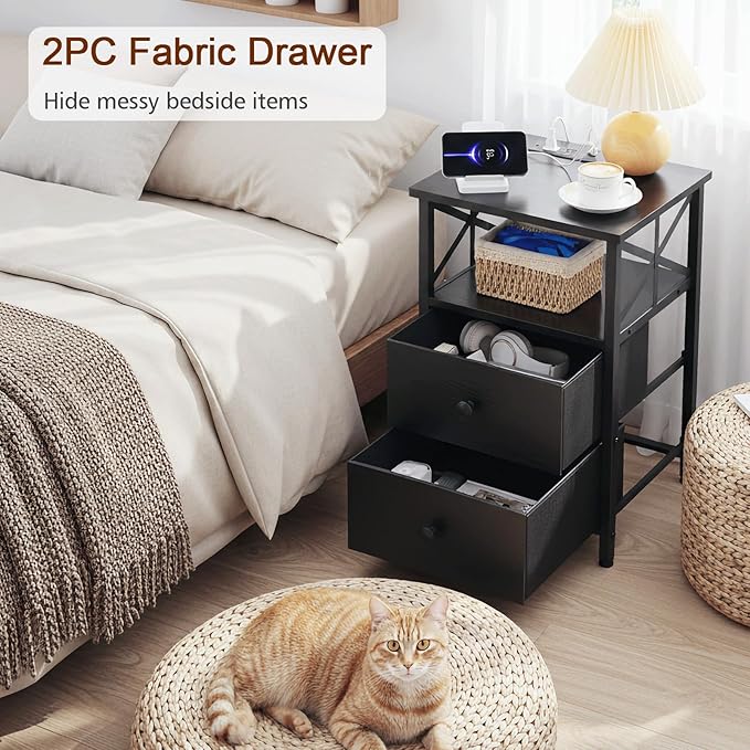 AMHANCIBLE Night Stand Set 2, LED Nightstand - Image 6