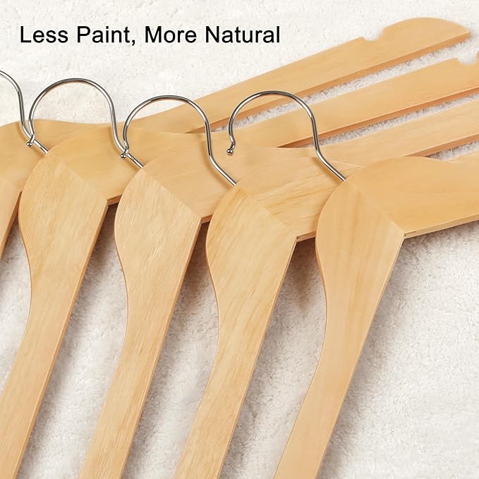 TOPIA HANGER Wooden Hangers 30 Pack, 0.28-inch Slim & Durable Clothes Hangers - Image 4