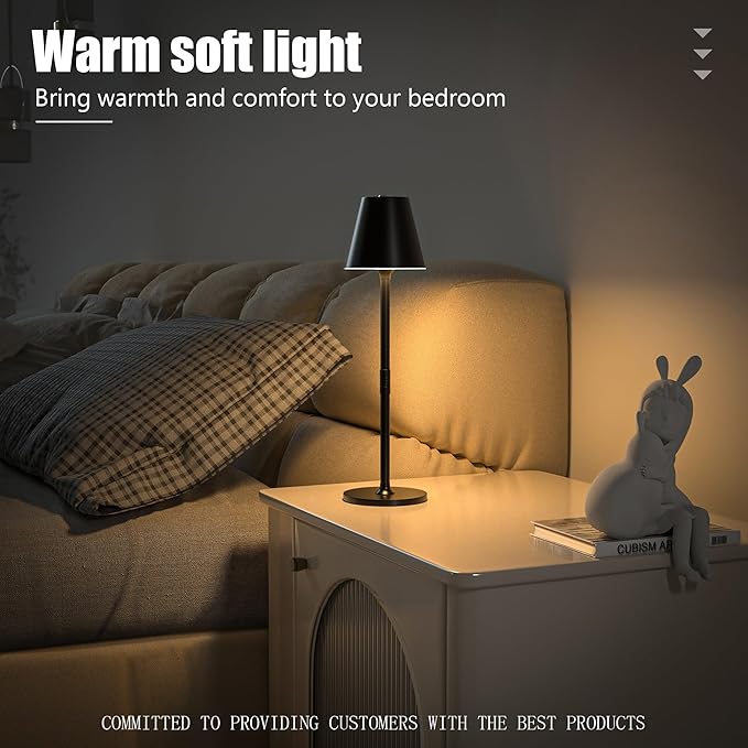 LED CordlessTable Lamp, 4000mAh Rechargeable Battery Desk lamp, 3 Level - Image 5