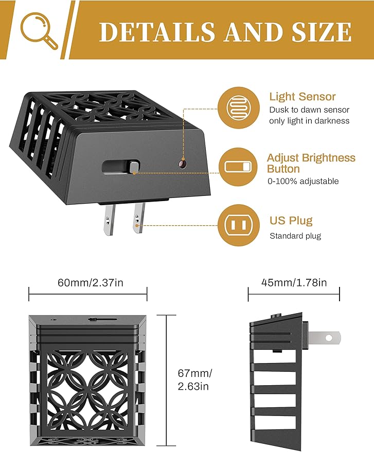 DORESshop Plug in Night Light, Night Lights Plug Into Wall, Dusk to Dawn Sensor - Image 7