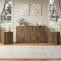 6 Drawer Dresser & Nightstand Set 3-Piece, 55” Wide Fluted Dresser and Night by NOVAMAISON
