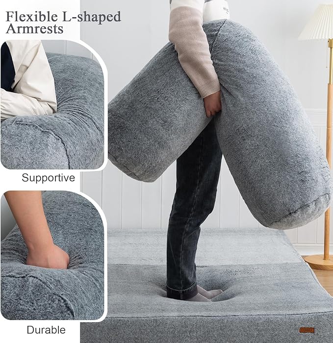 COMAX 4-in-1 Futon Sofa Bed, Queen Size Foldable Couch - Image 5
