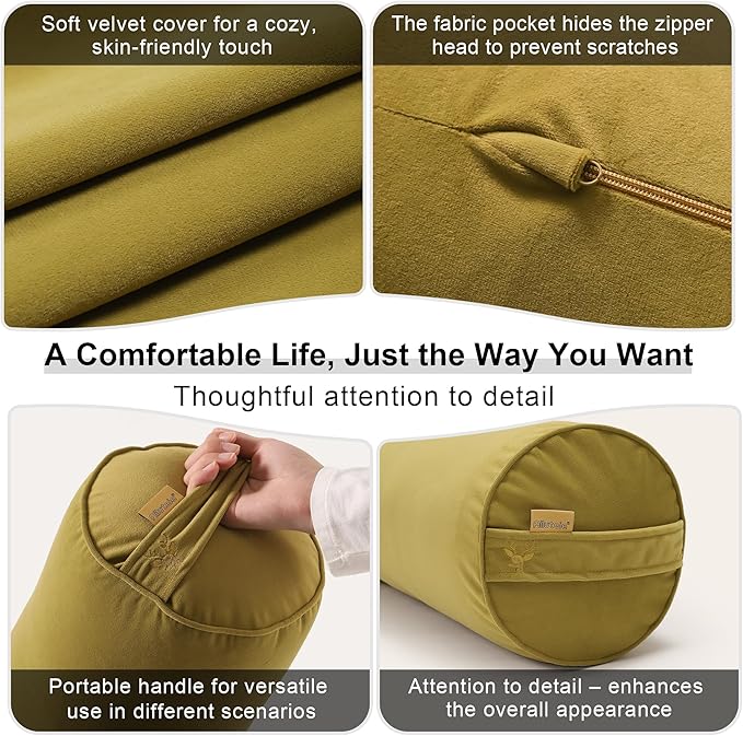 Body Pillow for Adults – Long Bolster Pillow for Bed, Round Cuddle Pillow - Image 5
