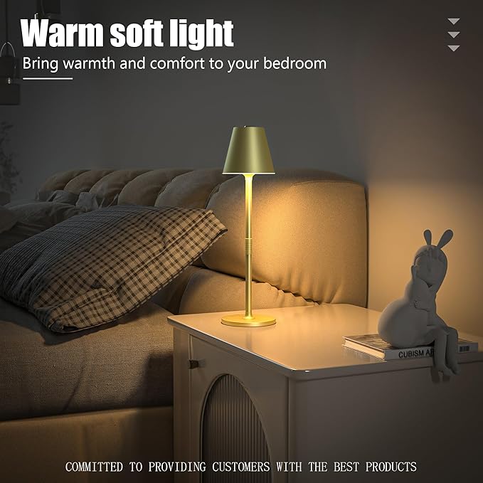 LED CordlessTable Lamp, 4000mAh Rechargeable Battery Desk lamp, 3 Level - Image 6