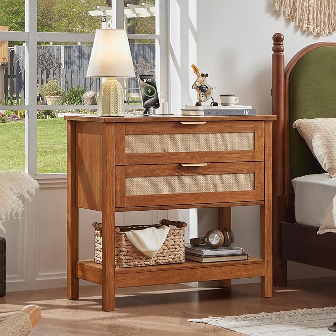 LEYAOYAO 31.5" Wide Rattan Night Stand - Image 9