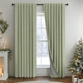 Pitalk Light Sage Green Black Out Curtains 63 Inch Long 2 Panel Set Back Tab by Pitalk