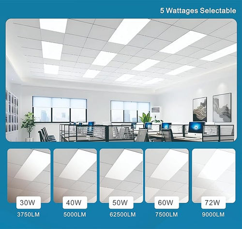 2x4 FT LED Light Flat Panel, 5 CCT 3K | 3.5K | 4K | 5K | 6.5K, Dimmable - Image 2